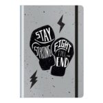 Agenda nedatata A5 128 foi BG Stay strong,cu elastic