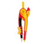 Compas Zi-Bi din plastic cu scara in blister,rosu