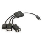 Cable OTG Micro B-BF,2*AF 0.15m Gembird