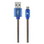 Blister USB2.0 /A-Micro USB,2.0m Premium Cotton Blue Jeans